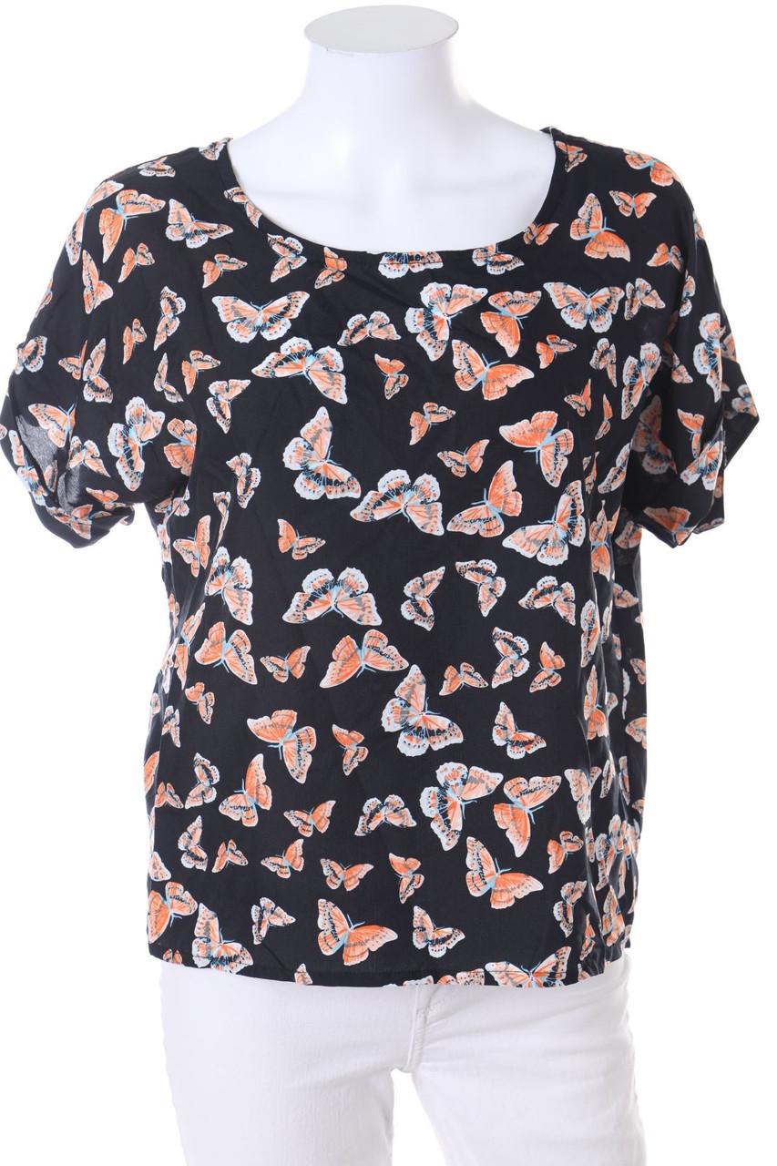 Anmol - Kurzarm-Bluse mit Print - D 36
