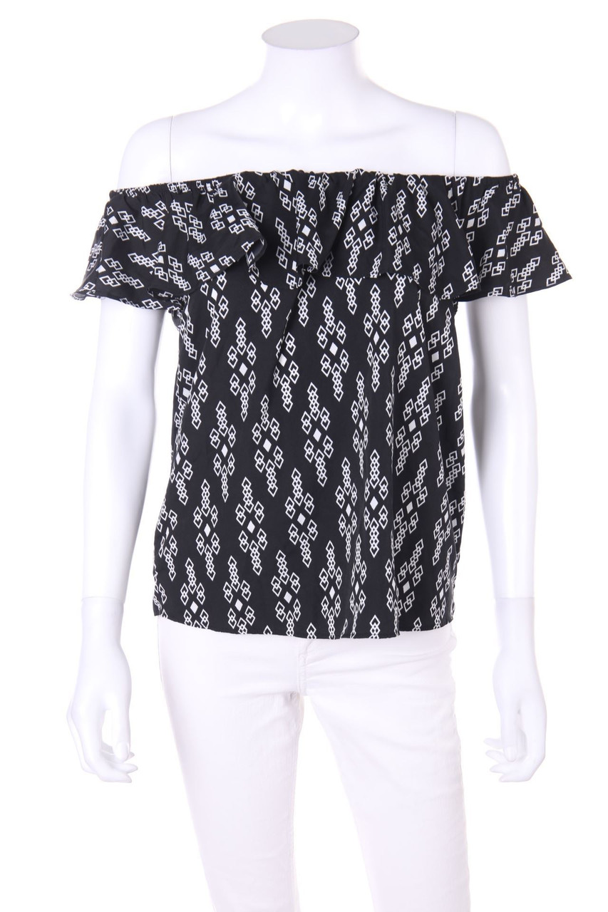 TALLY WEiJL - Carmen-Bluse mit geometrischem Muster - D 38