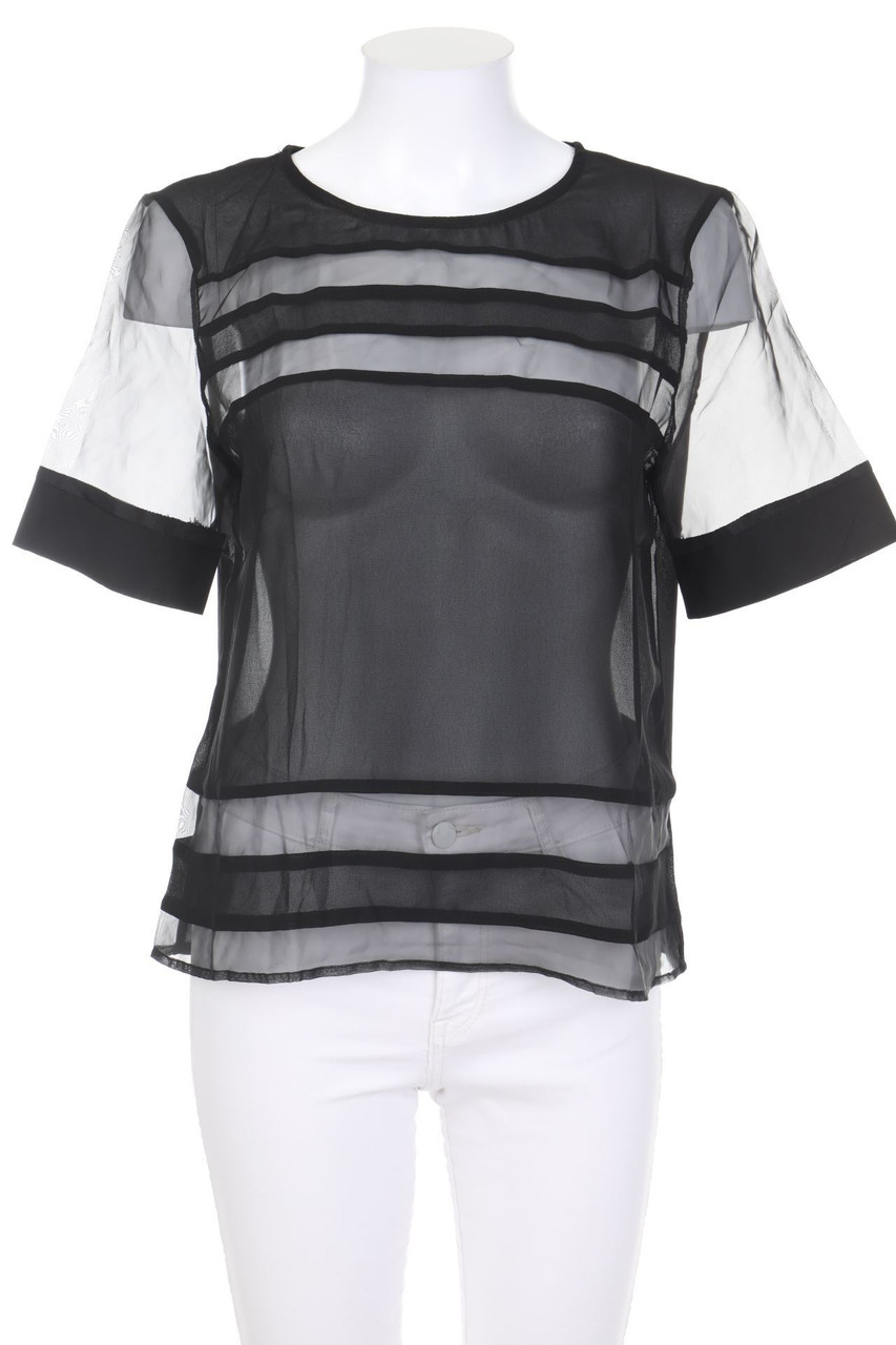 SECONDHAND - Kurzarm-Bluse mit Chiffon - M