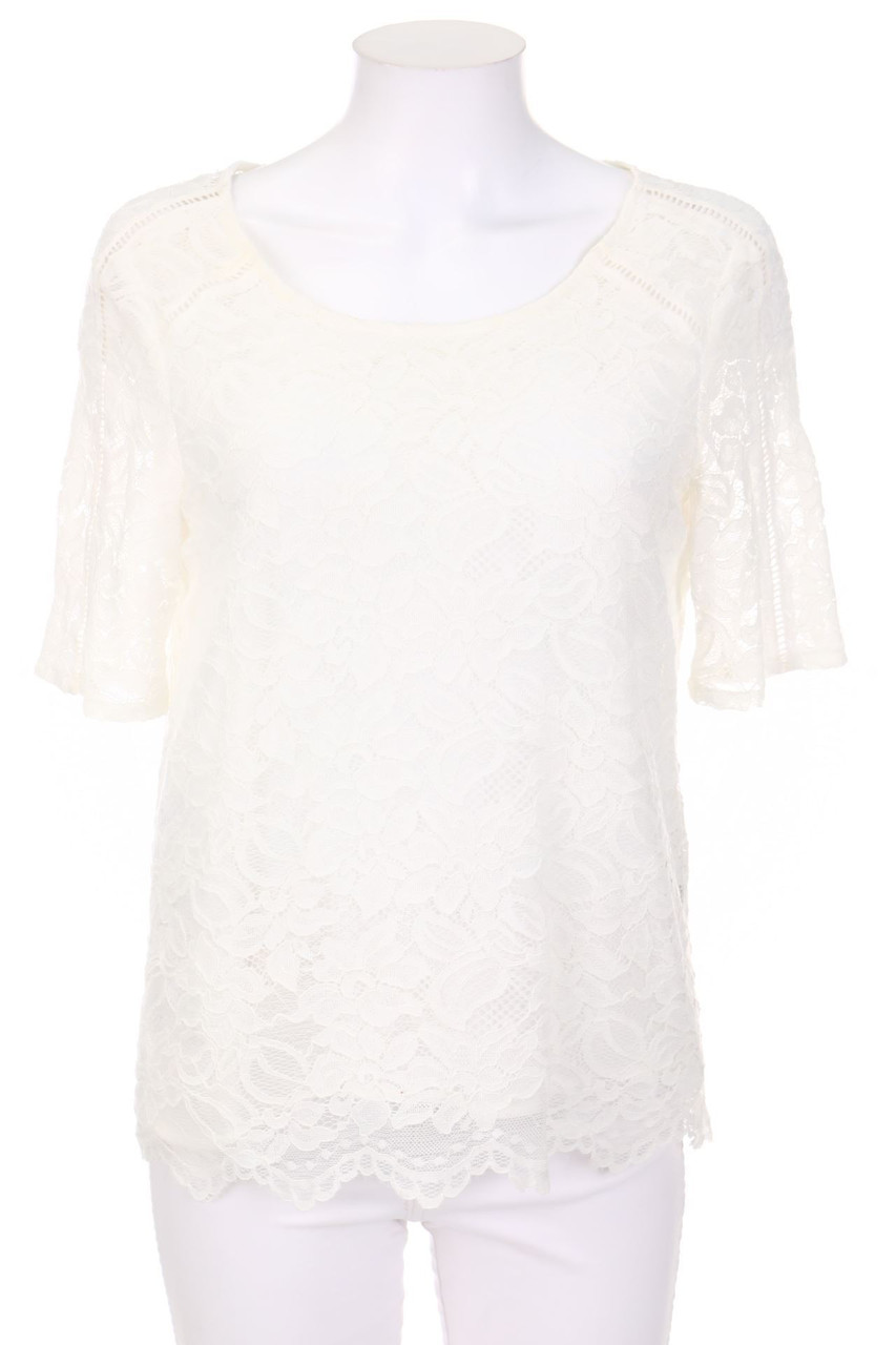 Jacques Vert - Kurzarm-Bluse mit Spitze - D 38