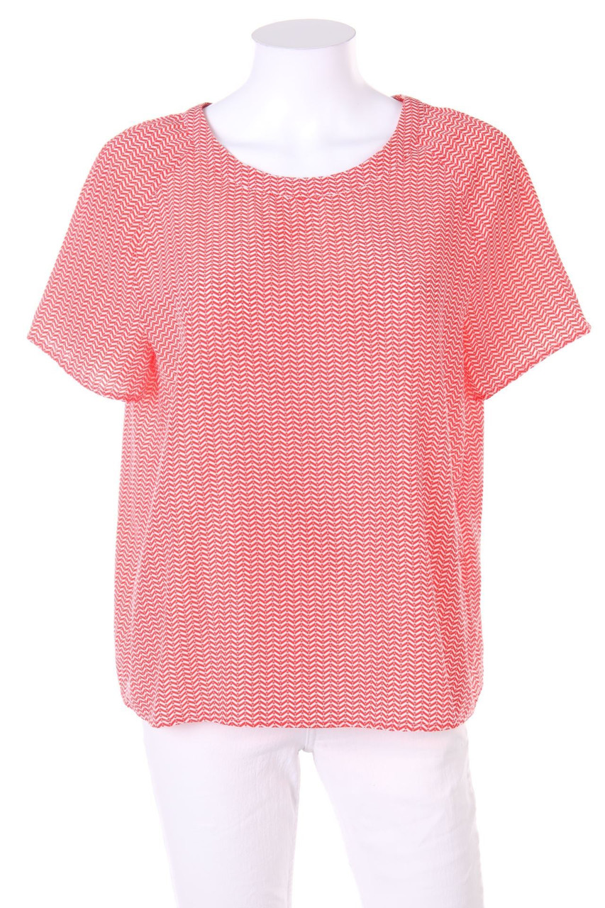 OPUS - Kurzarm-Bluse mit Zickzack-Muster - D 40