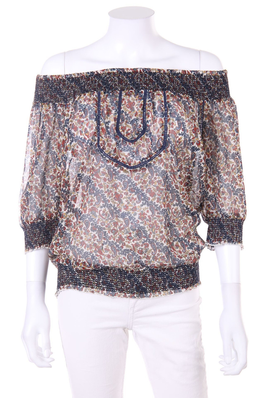 Sfera - Carmen-Bluse mit Paisley-Print - S