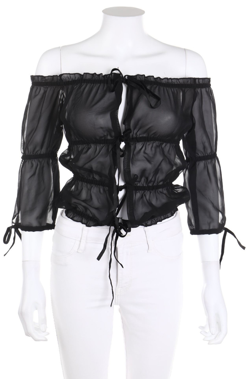 ZARA - Carmen-Bluse mit Rüschen - S