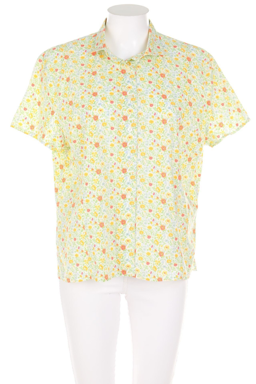 LANDS´END - Print-Hemd-Bluse mit kurzem Ärmel - L