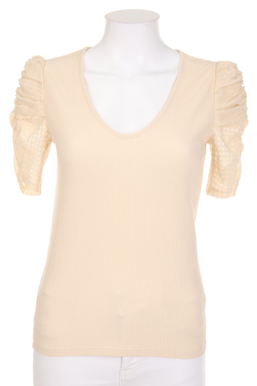 MANGO - Kurzarm-Shirt mit Spitze - S