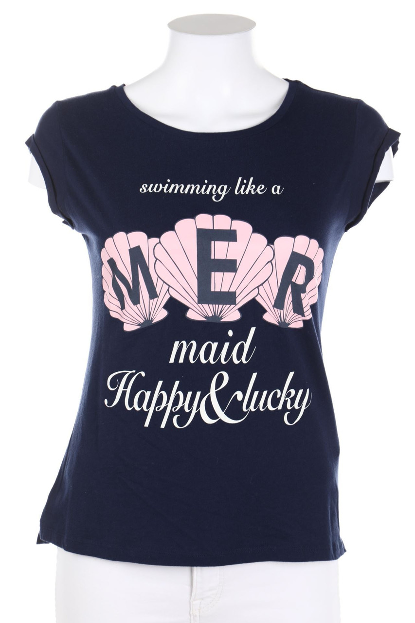 Bershka - Kurzarm-Shirt mit Print - M