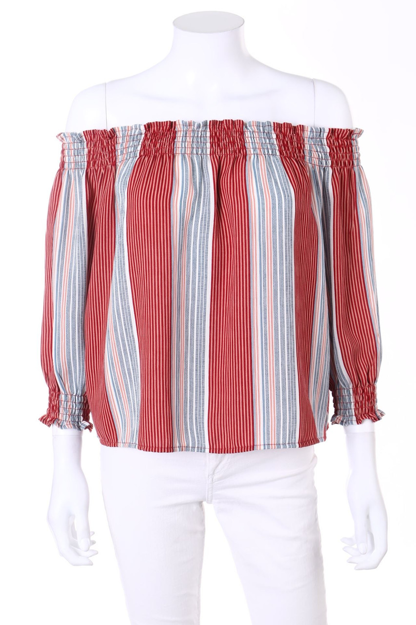 ONLY - Carmen-Bluse mit Streifen - D 34