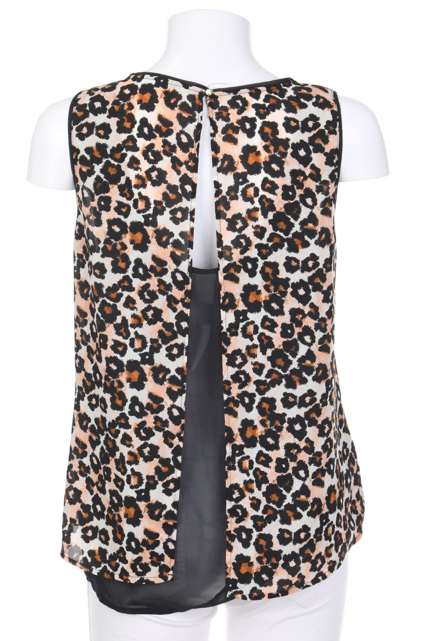 H&M - Blusentop im Layer Look mit Leo-Print - D 38