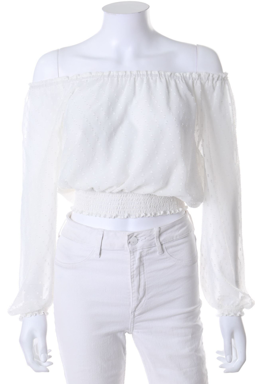 H&M DIVIDED - Cropped-Bluse mit Raffungen - D 32