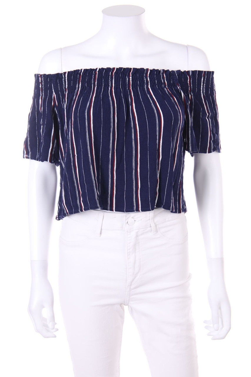 PULL&BEAR - Cropped-Carmen-Bluse - M