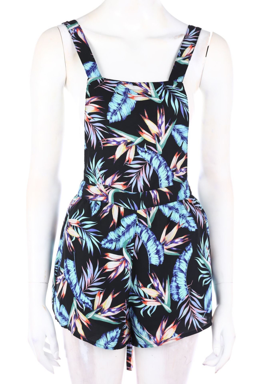 Ohne Label - Playsuit mit Tropical Print - D 34