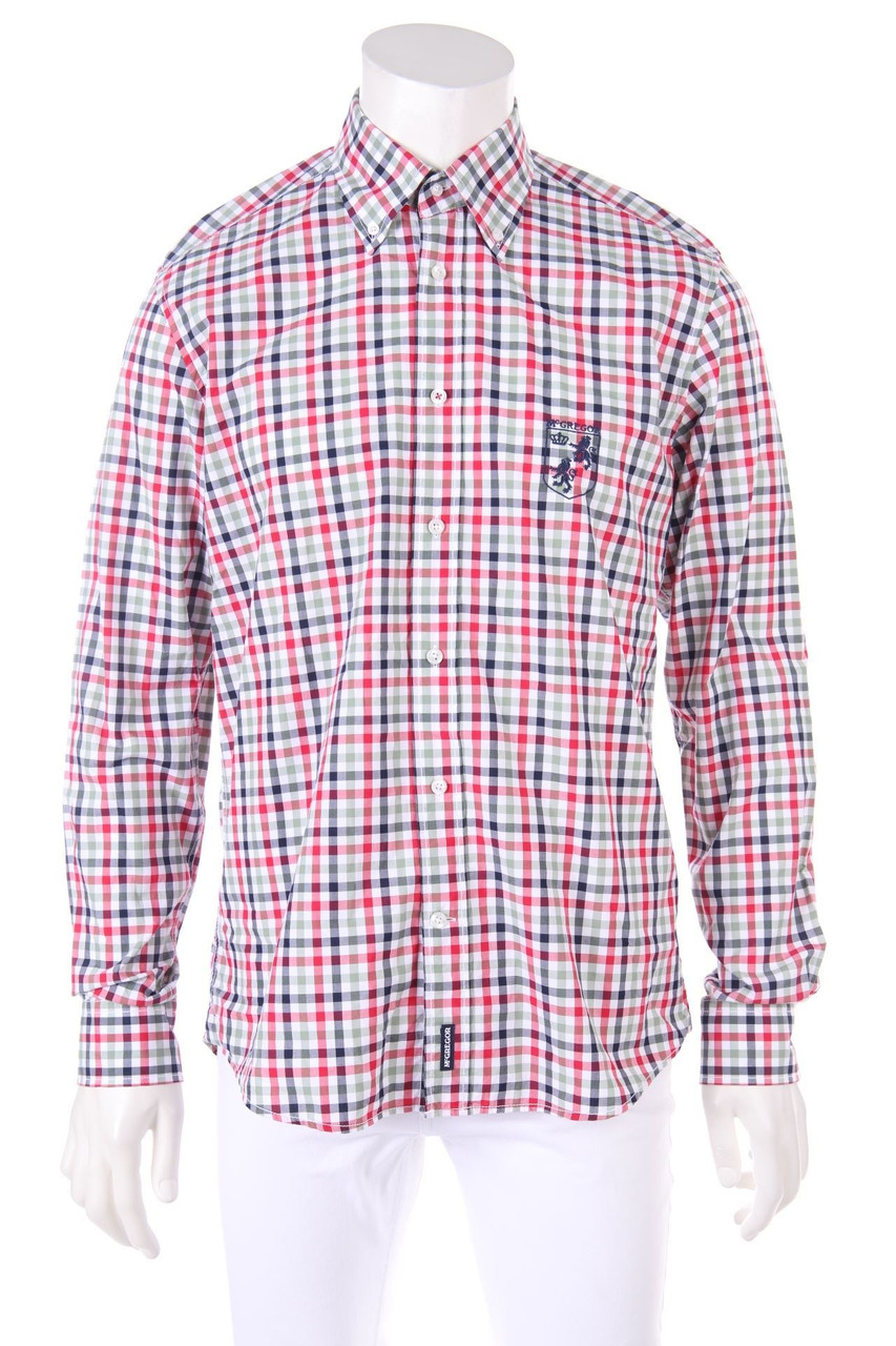 McGregor - kariertes Button-down-Hemd mit Logo-Stickerei - M