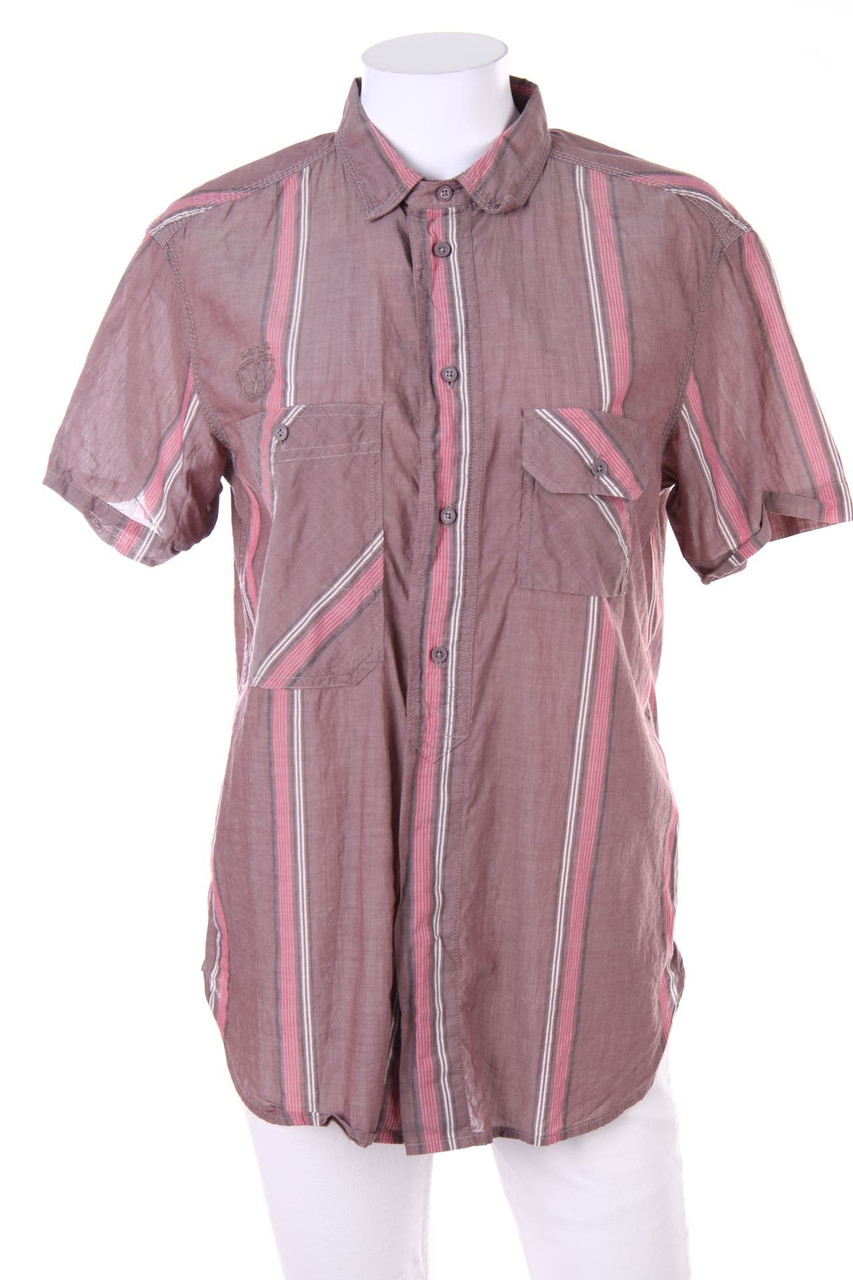 DIESEL - Kurzarm-Bluse mit Streifen - S