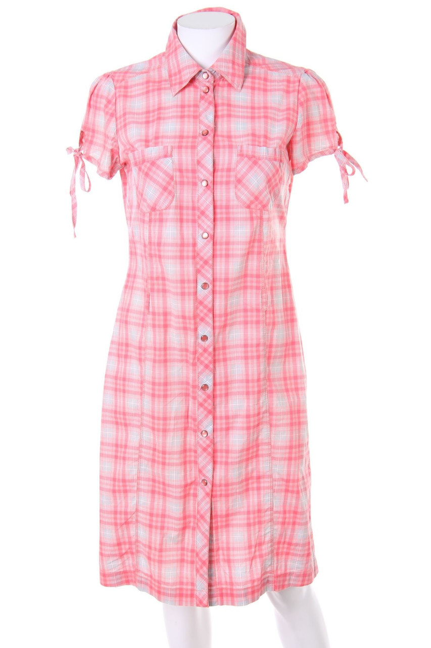 ESPRIT - Blusenkleid mit Karo-Muster - D 38