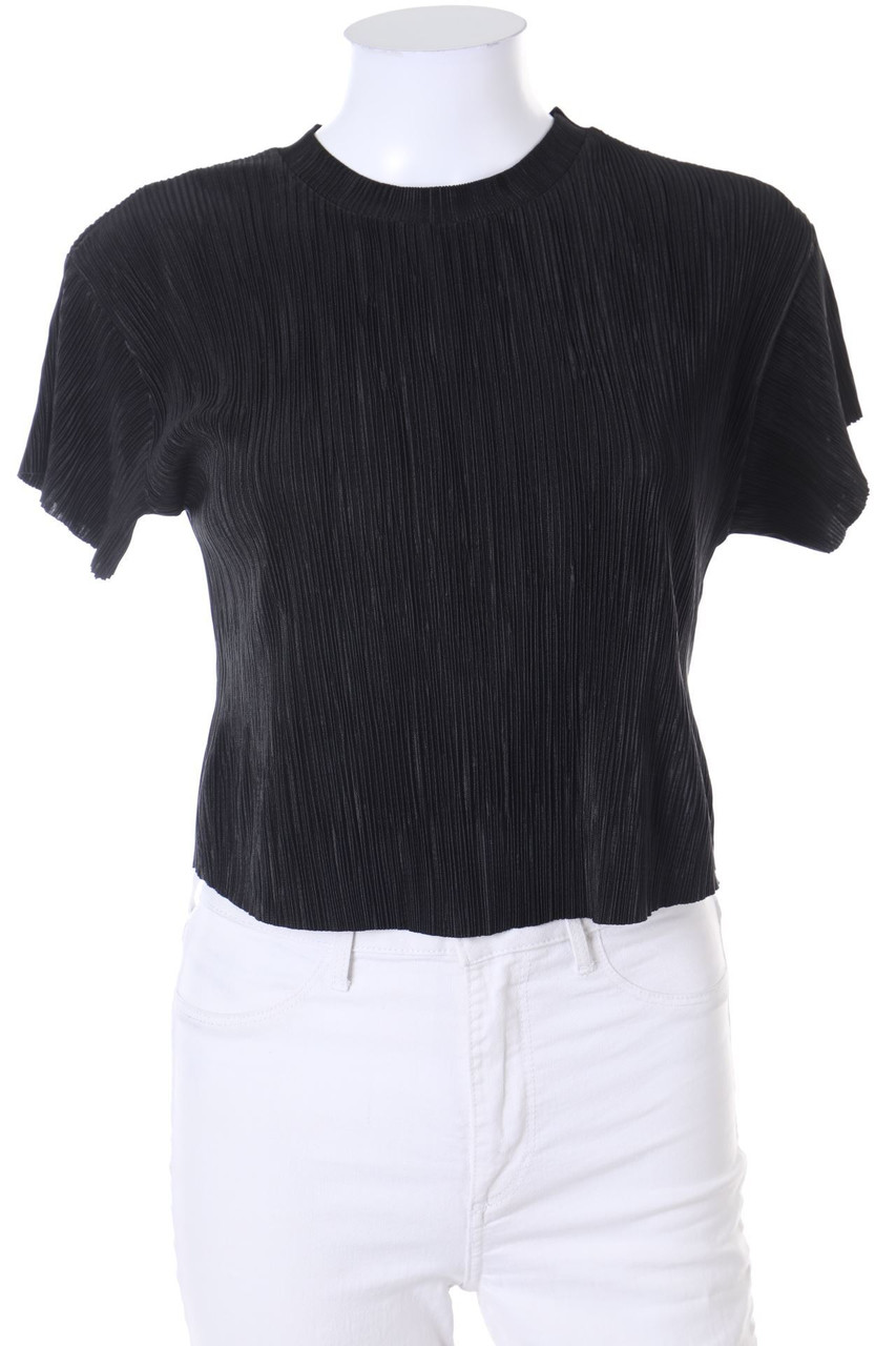 Bershka - Plissee-Cropped-Shirt - XS
