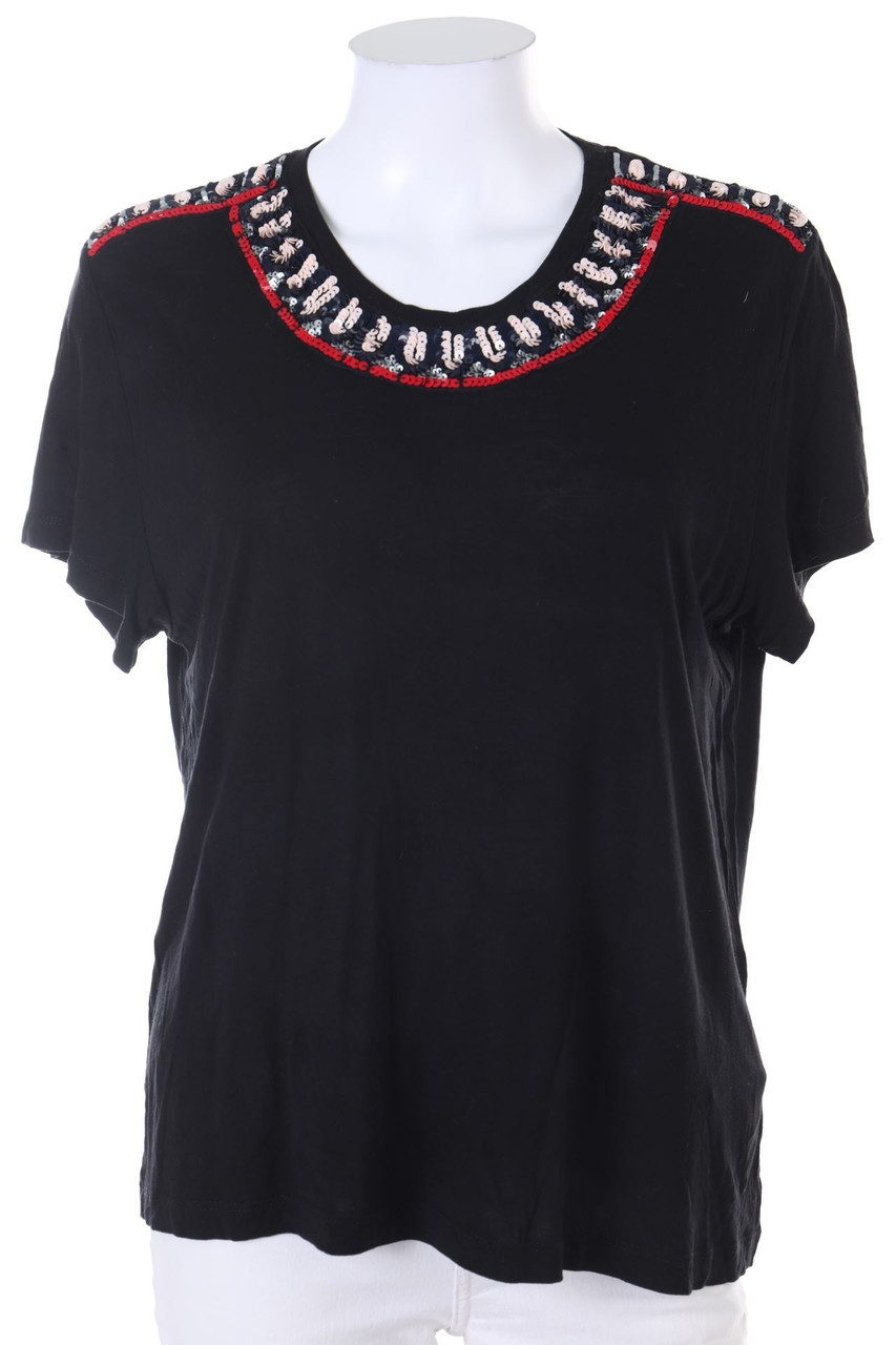 BIMBA Y LOLA - Kurzarm-Shirt mit Pailletten - L
