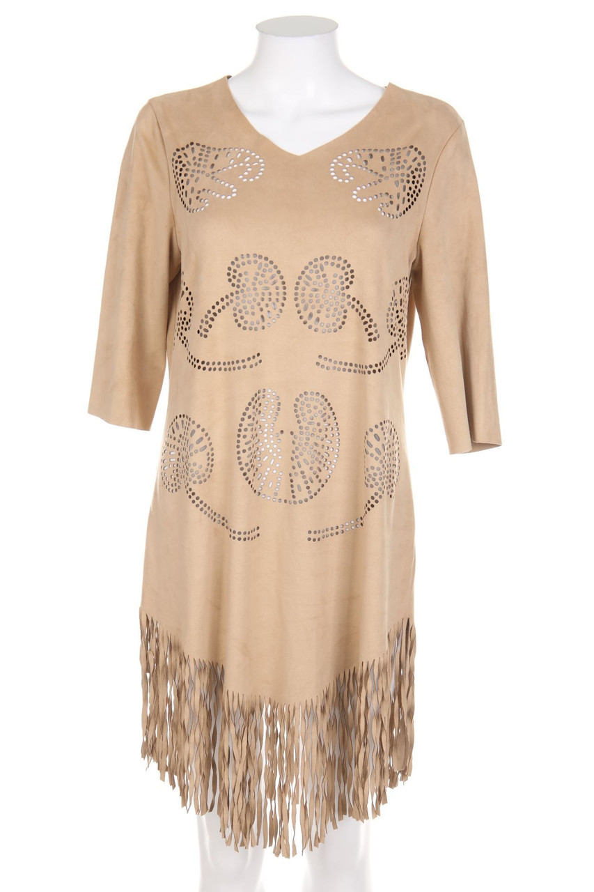 VERO MODA - Faux Leather-Kleid mit Fransen - S