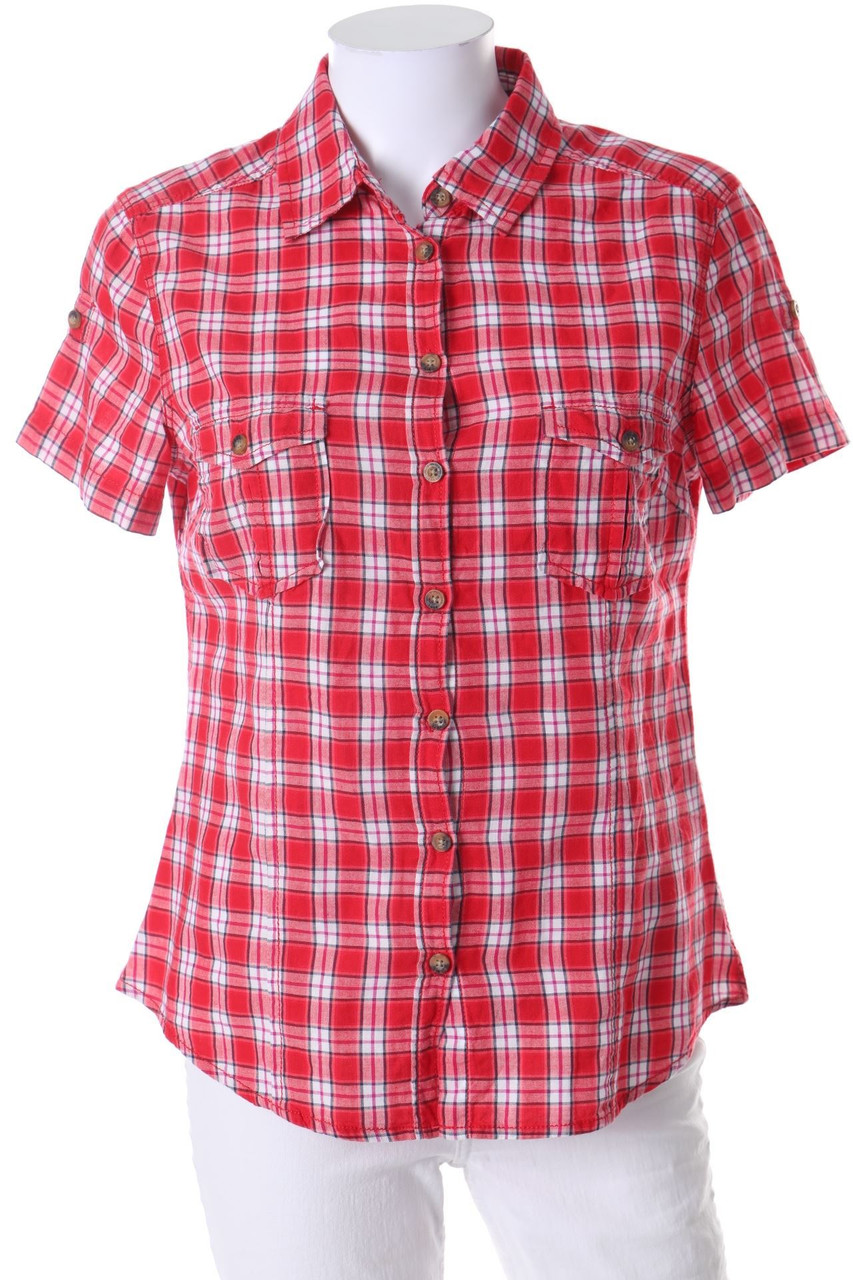 H&M - Tartan-Hemd-Bluse mit kurzem Ärmel - D 38