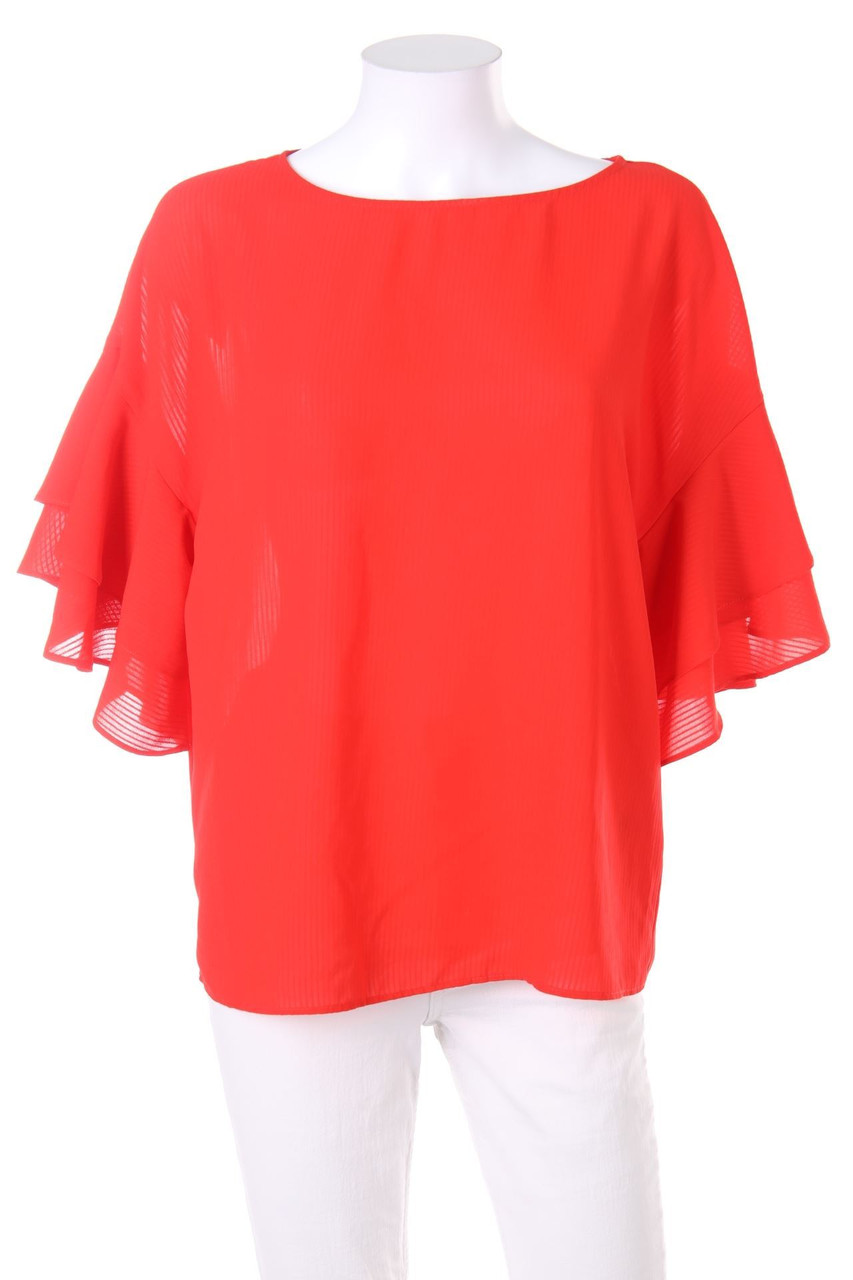 H&M - Kurzarm-Bluse mit Volants - D 38