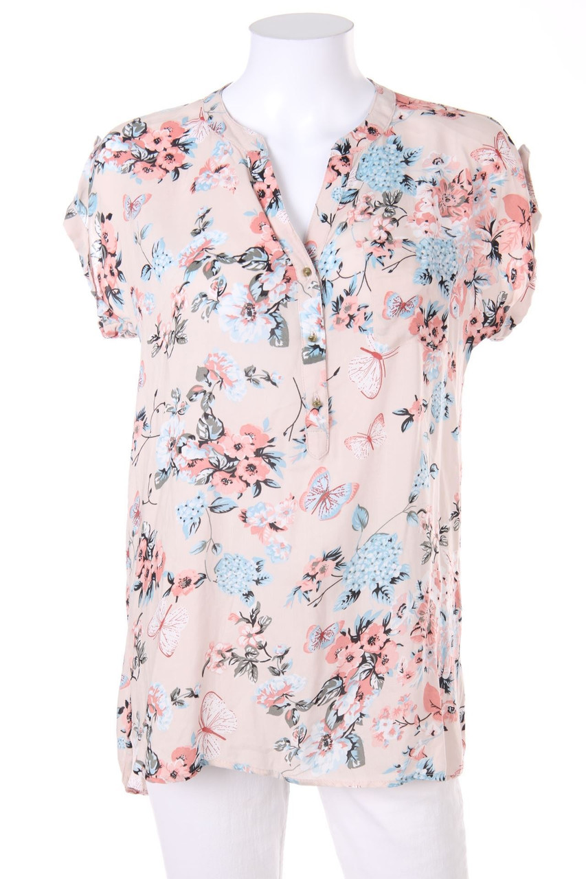 DeFacto - Kurzarm-Bluse mit Blumen-Print - XS