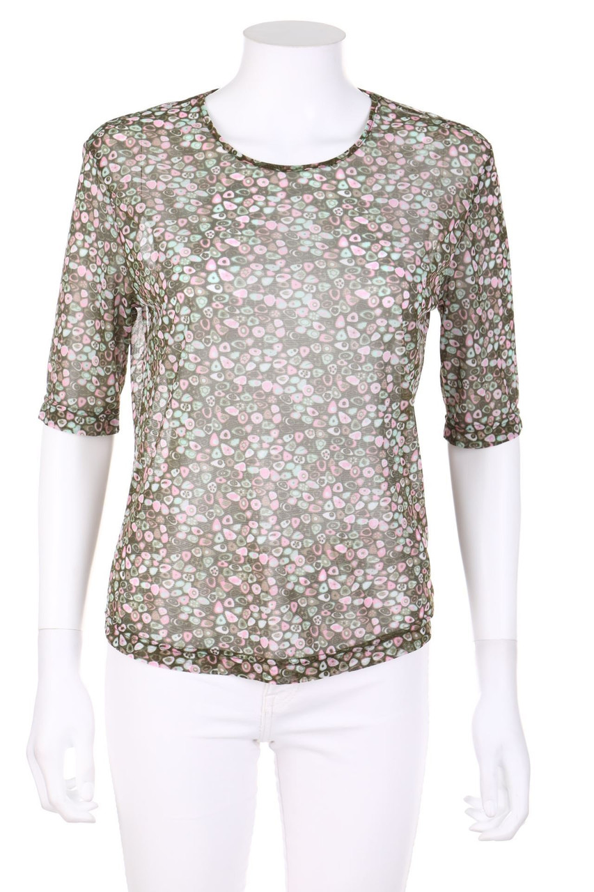 ESPRIT - Mesh-Bluse mit Print - XL