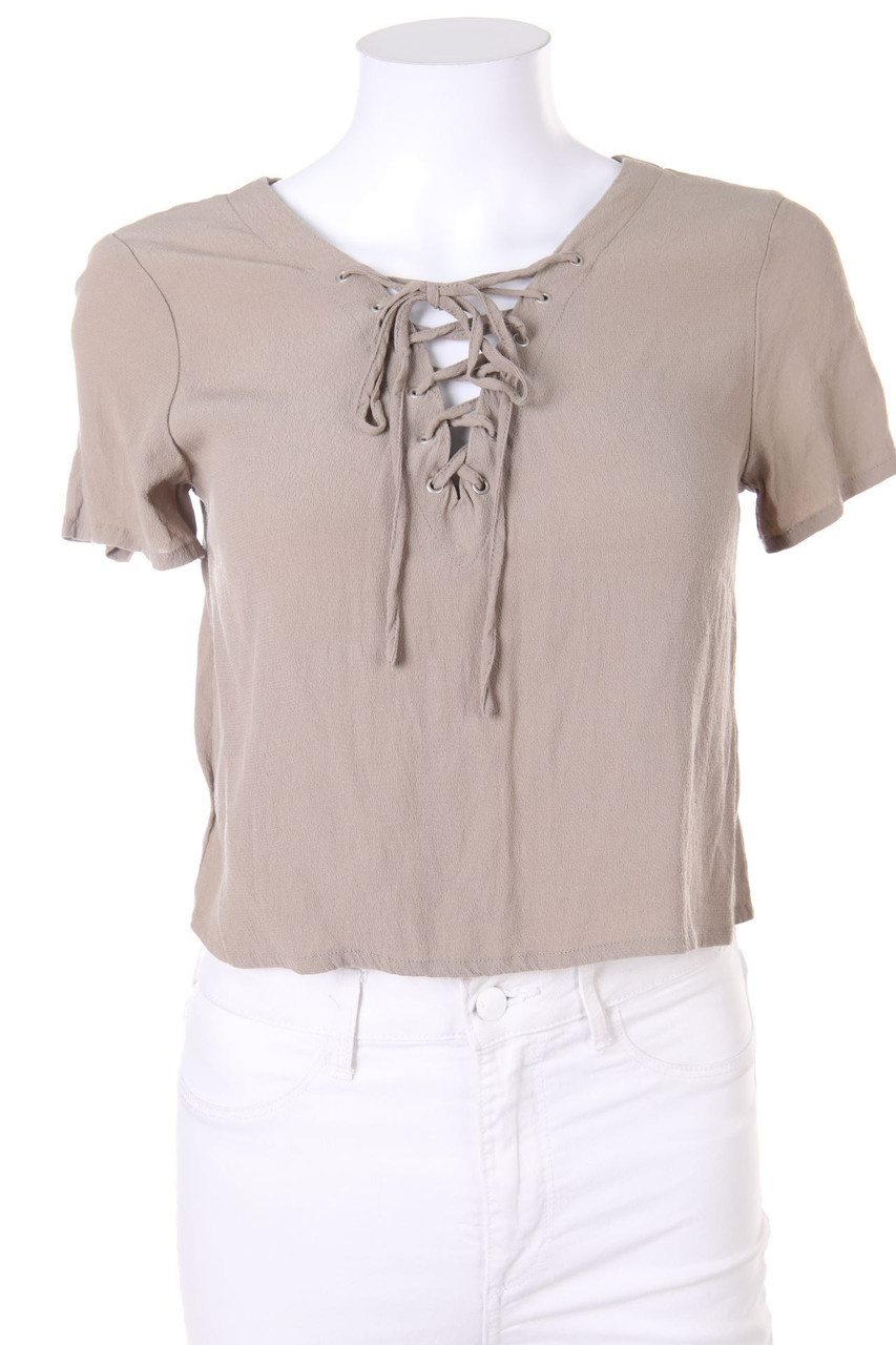 FOREVER 21 - Kurzarm-Bluse mit Schnürung - S