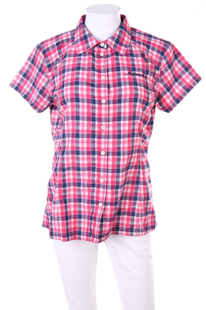 ICEPEAK - Tartan-Hemd-Bluse mit kurzem Ärmel - D 38