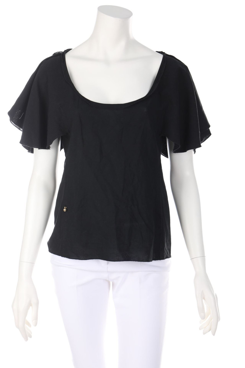 SONIA RYKIEL - Volant-Bluse aus Leinen-Mix - D 40