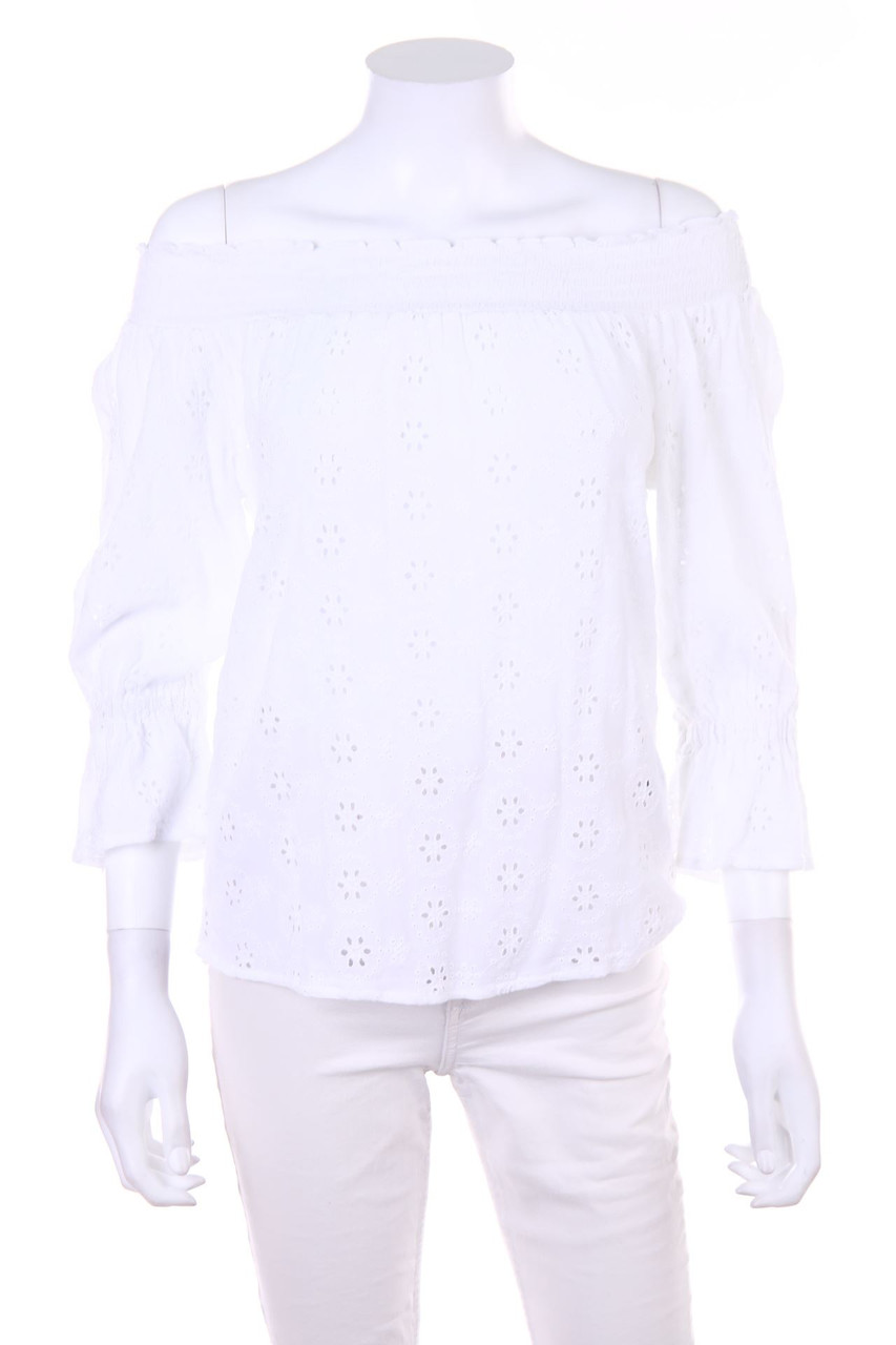 H&M LOGG - Carmen-Bluse aus Lochspitze - D 34