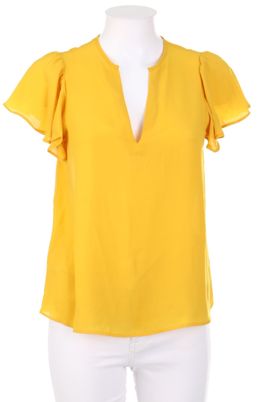 MANGO - Kurzarm-Bluse mit Volants - XS