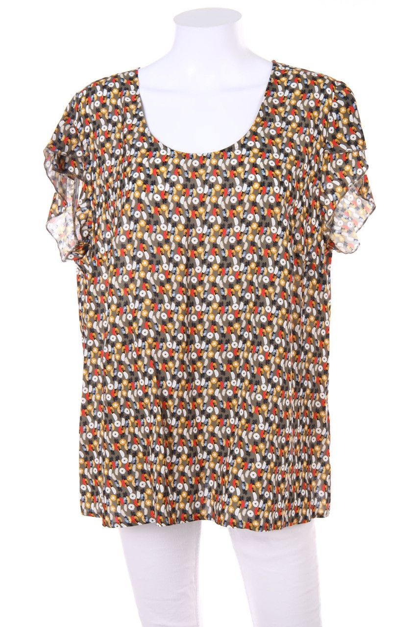 TAIFUN SEPARATES - Kurzarm-Bluse mit Muster - XL