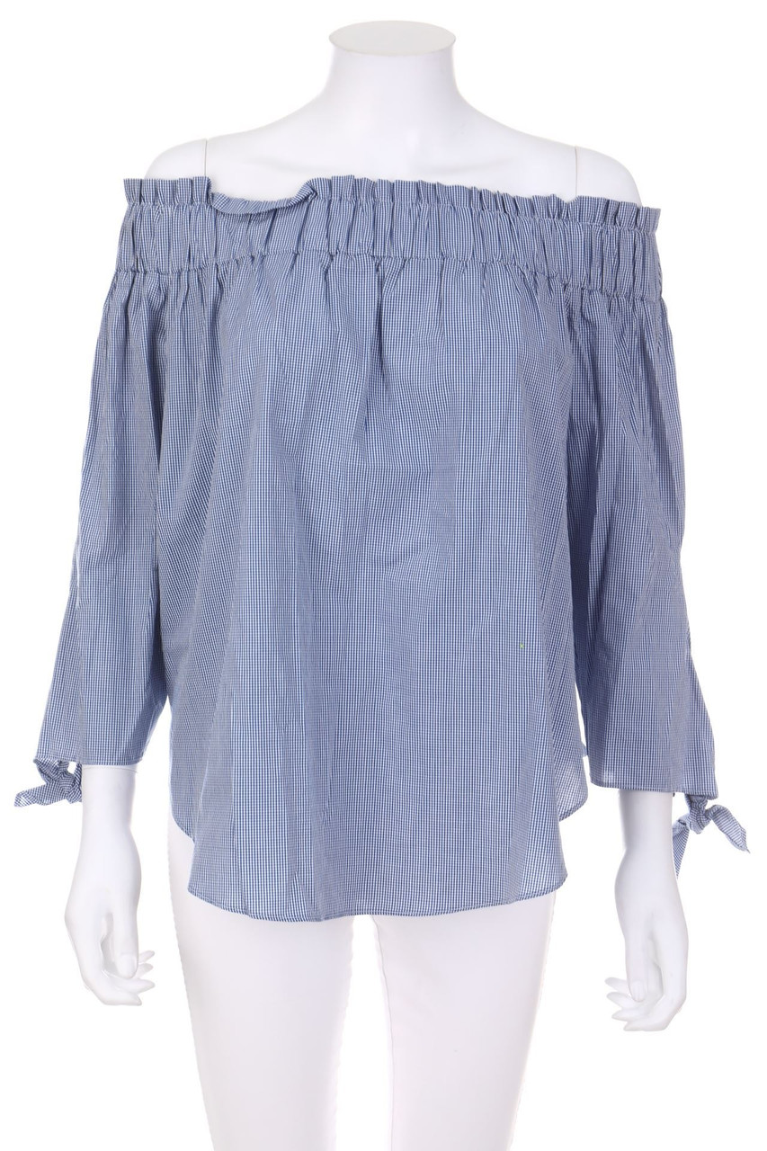 H&M - Carmen-Bluse mit Karo-Muster - D 40