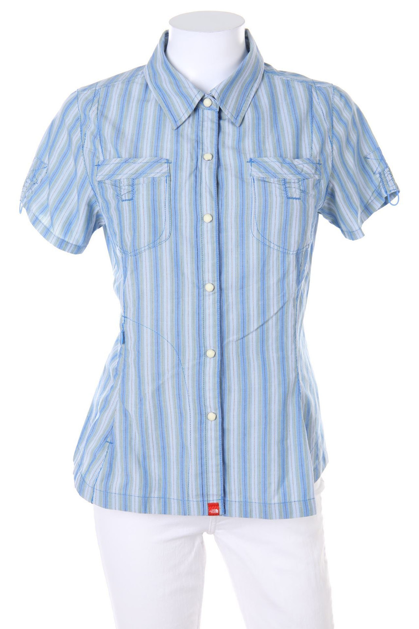 THE NORTH FACE - Streifen-Hemd-Bluse mit kurzem Ärmel - M