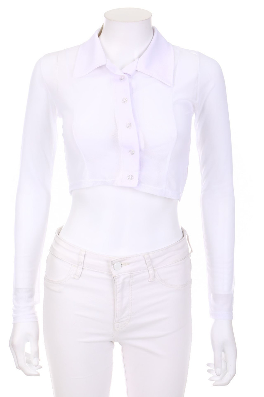 PRETTYLITTLETHING - Bluse aus Mesh - D 32