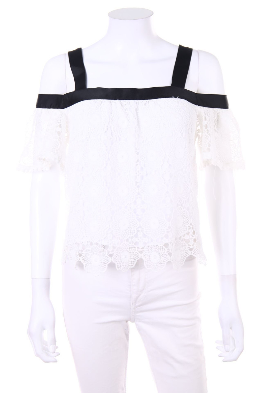 TOPSHOP - Bluse aus Lochstrick - D 36