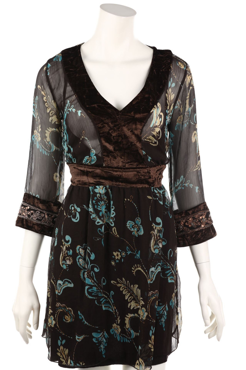 RINASCIMENTO - Chiffon-Kleid mit floralem Muster - S