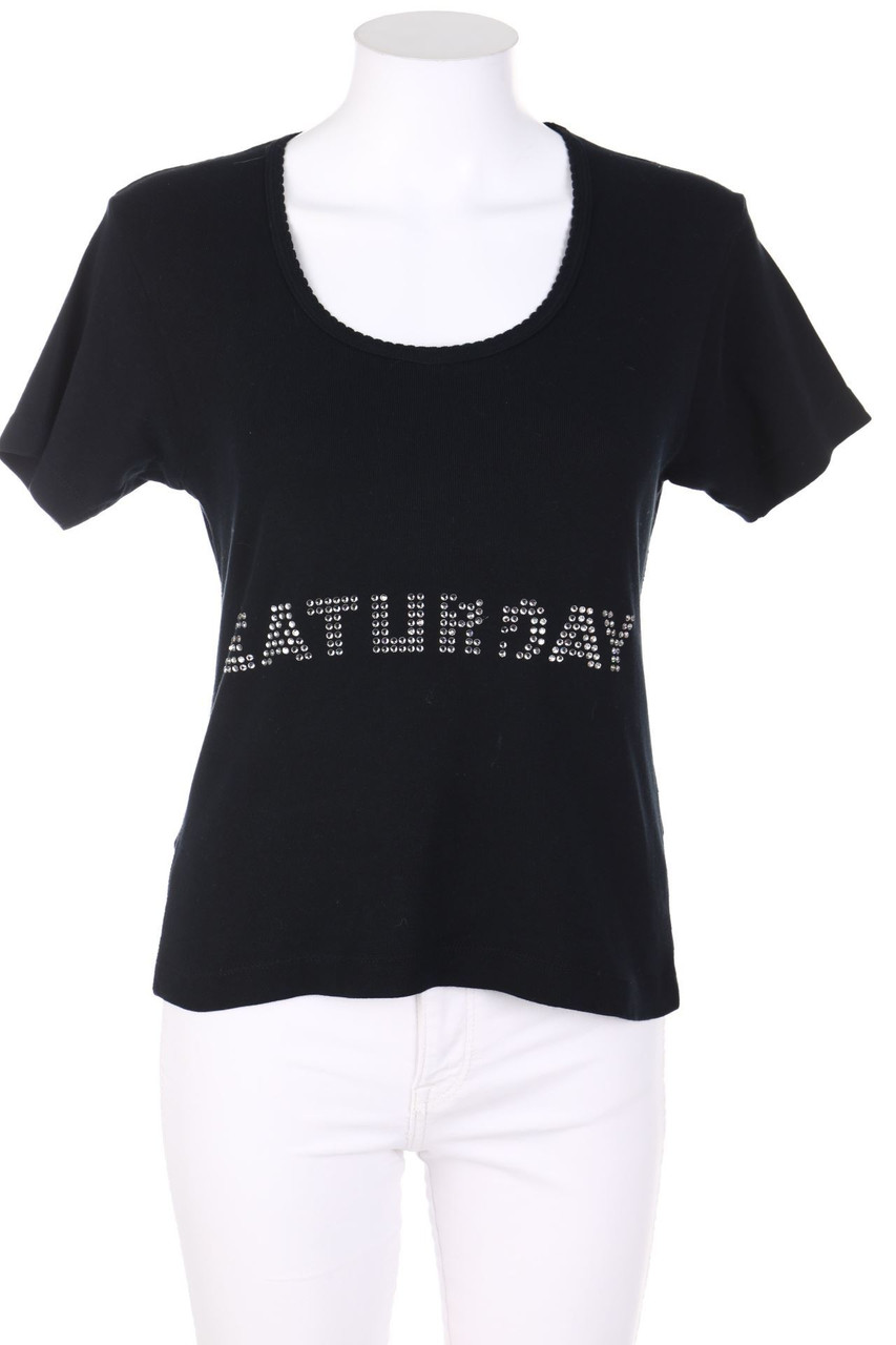 SONIA RYKIEL PARIS - Kurzarm-Shirt mit Strass-Steinen - M