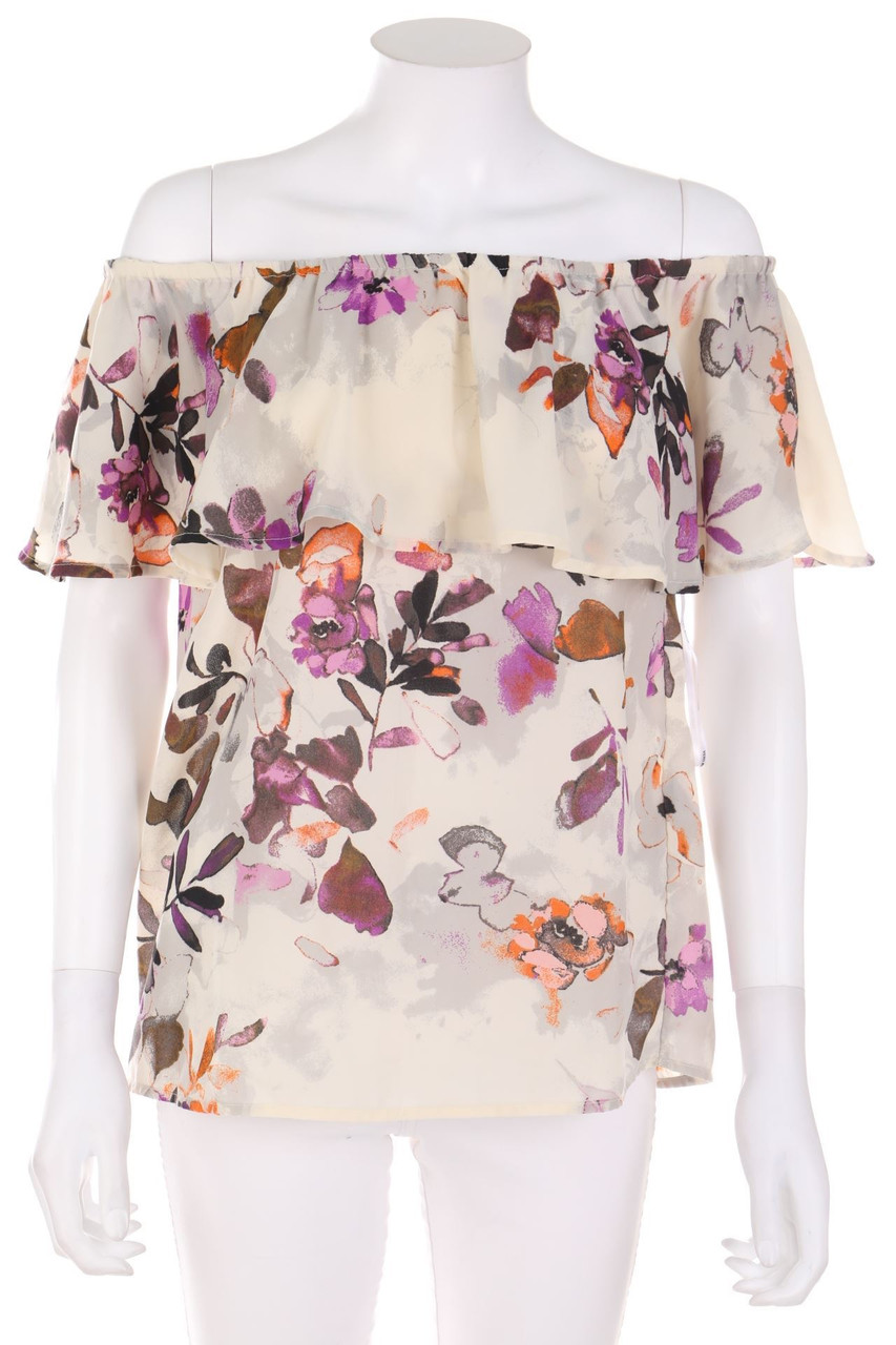 VERO MODA - Kurzarm-Bluse mit Blumen-Print - S