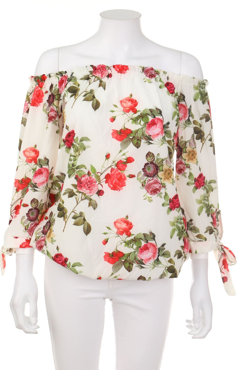 COLLOSEUM - Carmen-Bluse mit Blumen-Print - M