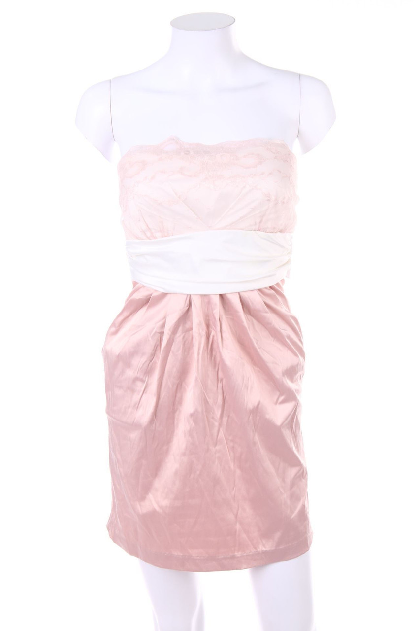 AMISU - Bandeau-Kleid mit Spitzen-Einsatz - D 36