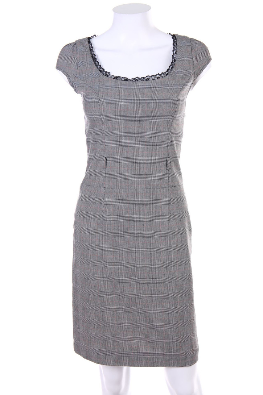 orsay - Etui-Kleid mit Karo-Muster mit Spitzen-Einsatz - D 34