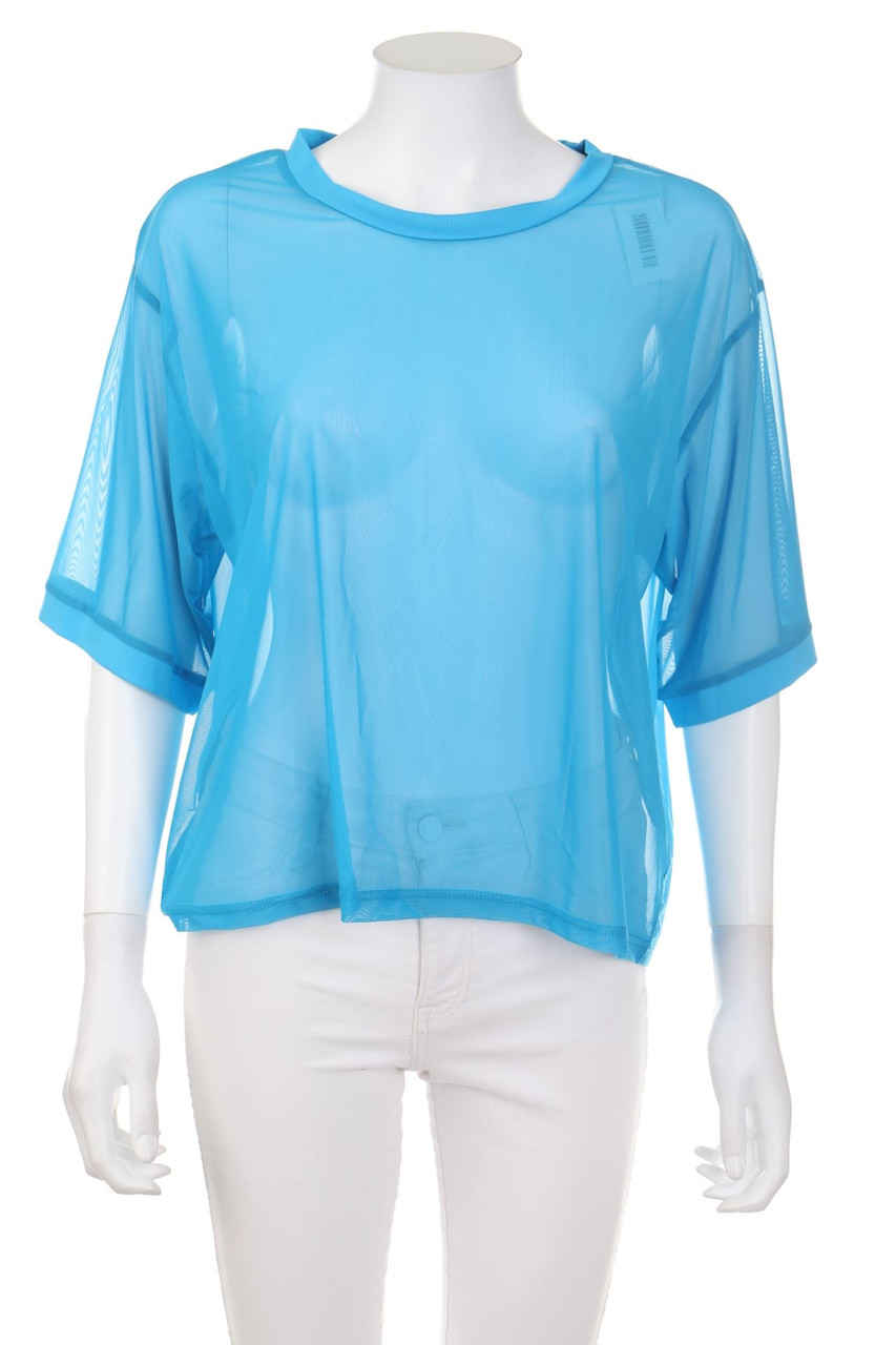 Ohne Label - Kurzarm-Shirt aus Mesh - XL