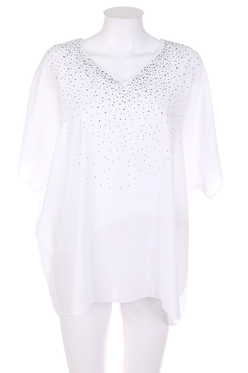 CANDA by C&A - Kurzarm-Bluse mit Strass-Steinen - D 38