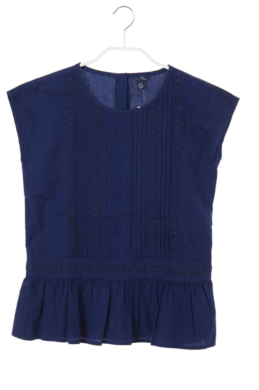 TOMMY HILFIGER - Baumwoll-Bluse mit Spitzen-Einsatz - 152