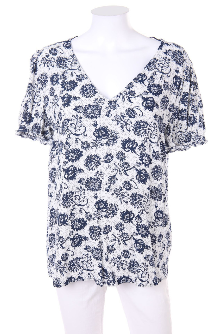 ESPRIT de corp - Kurzarm-Bluse mit floralem Muster - XL