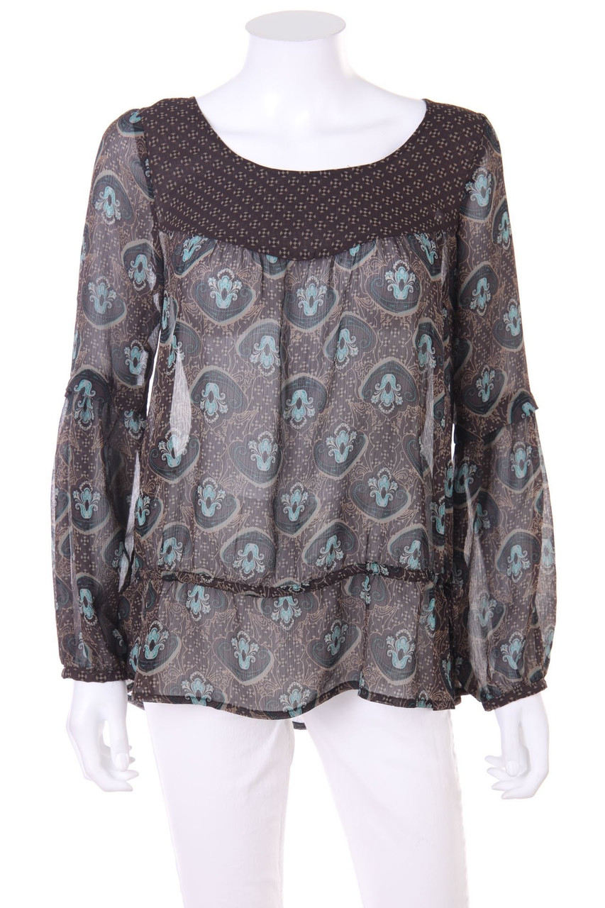 s.Oliver - Chiffon-Bluse mit Muster - D 38