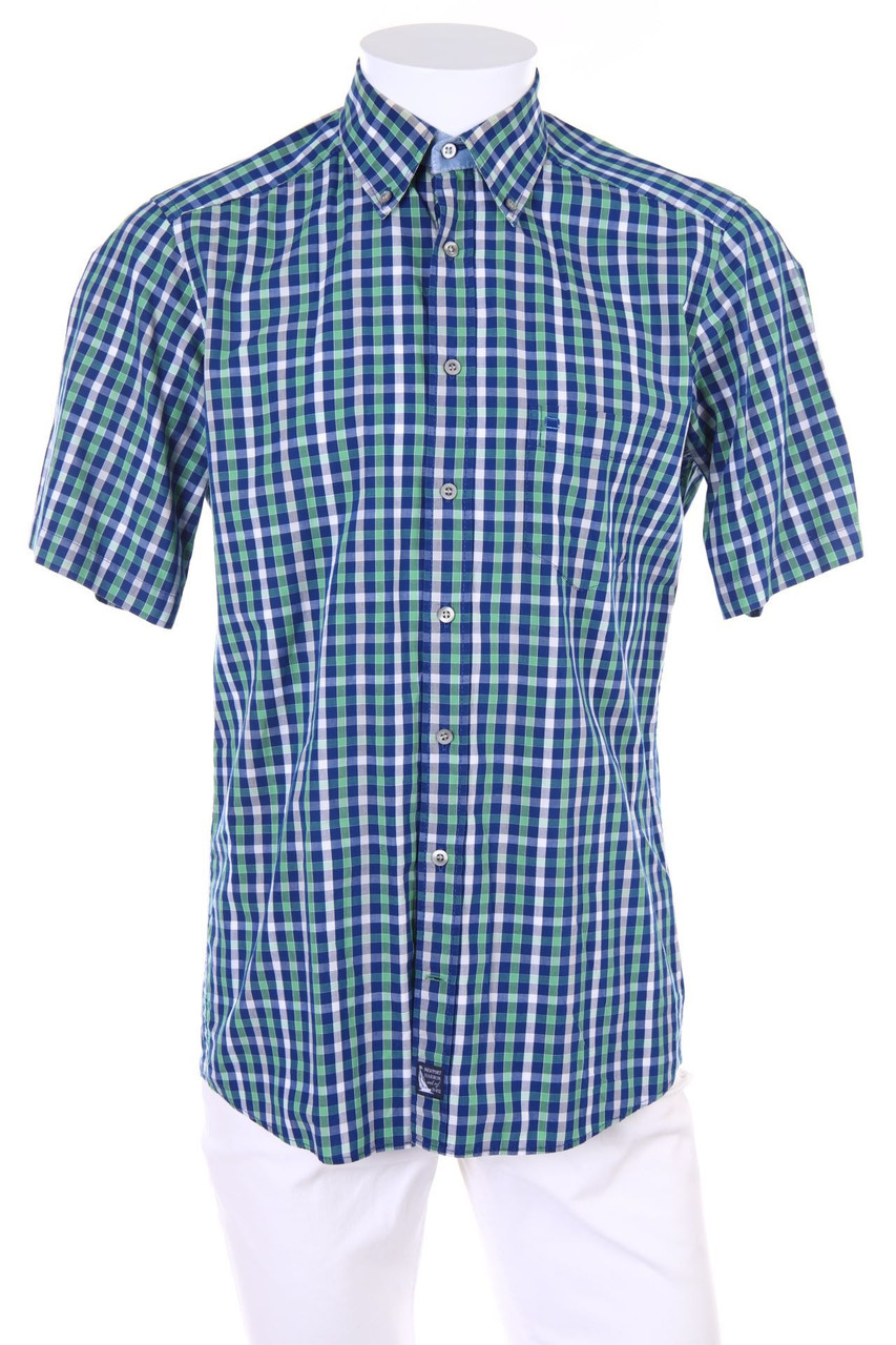 OLYMP - Karo-Kurzarm-Hemd mit Button-down-Kragen - S