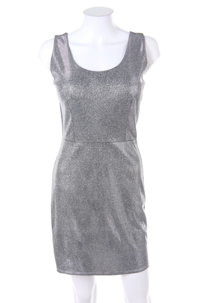 Ohne Label - Party-Kleid mit Metallic-Effekt - D 36