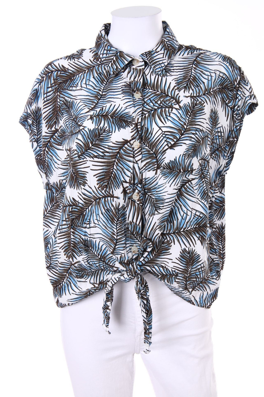 Chicorée - Hemd-Bluse mit kurzem Ärmel mit Tropical Print - L