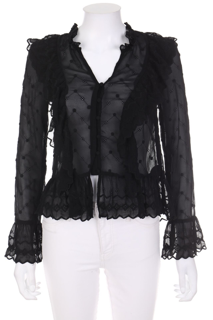 H&M - Chiffon-Bluse mit Stickereien - D 34